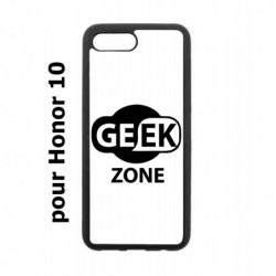 Coque noire pour Honor 10 Logo Geek Zone noir & blanc