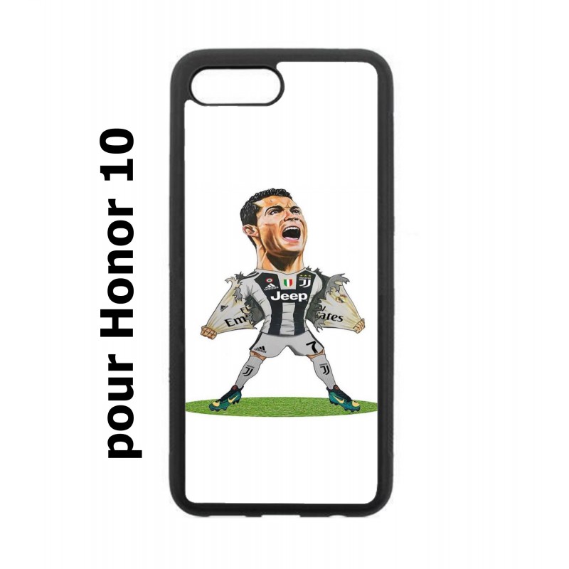 Coque noire pour Honor 10 Cristiano Ronaldo club foot Turin Football - Ronaldo super héros