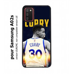 Coque noire pour Samsung Galaxy A02s Stephen Curry Golden State Warriors Basket 30