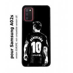 Coque noire pour Samsung Galaxy A02s Lionel Messi FC Barcelone Foot