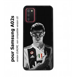 Coque noire pour Samsung Galaxy A02s Cristiano Ronaldo Club Foot Turin