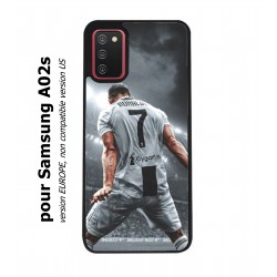 Coque noire pour Samsung Galaxy A02s Cristiano Ronaldo club foot Turin Football stade