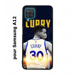 Coque noire pour Samsung Galaxy A12 Stephen Curry Golden State Warriors Basket 30