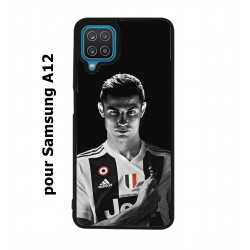 Coque noire pour Samsung Galaxy A12 Cristiano Ronaldo Club Foot Turin