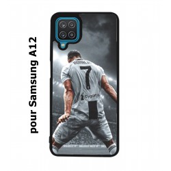 Coque noire pour Samsung Galaxy A12 Cristiano Ronaldo club foot Turin Football stade