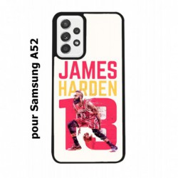 Coque noire pour Samsung Galaxy A52 star Basket James Harden 13 Rockets de Houston