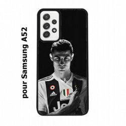 Coque noire pour Samsung Galaxy A52 Cristiano Ronaldo Club Foot Turin