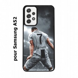 Coque noire pour Samsung Galaxy A52 Cristiano Ronaldo club foot Turin Football stade