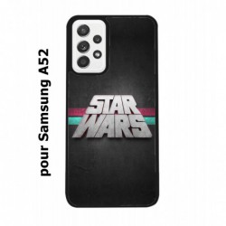 Coque noire pour Samsung Galaxy A52 logo Stars Wars fond gris - légende Star Wars