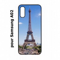 Coque noire pour Samsung Galaxy A02 Tour Eiffel Paris France