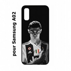 Coque noire pour Samsung Galaxy A02 Cristiano Ronaldo Club Foot Turin