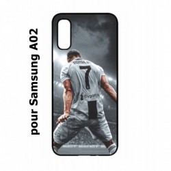 Coque noire pour Samsung Galaxy A02 Cristiano Ronaldo club foot Turin Football stade