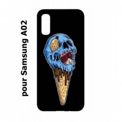 Coque noire pour Samsung Galaxy A02 Ice Skull - Crâne Glace - Cône Crâne - skull art