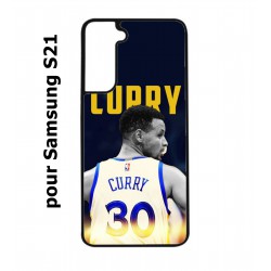 Coque noire pour Samsung Galaxy S21 Stephen Curry Golden State Warriors Basket 30