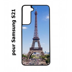 Coque noire pour Samsung Galaxy S21 Tour Eiffel Paris France