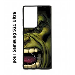 Coque noire pour Samsung Galaxy S21 Ultra Monstre Vert Hulk Hurlant