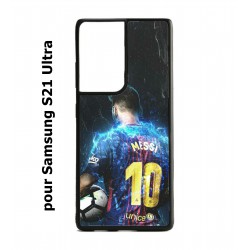 Coque noire pour Samsung Galaxy S21 Ultra Lionel Messi FC Barcelone Foot