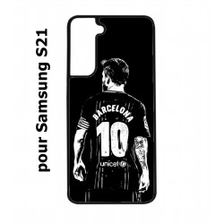 Coque noire pour Samsung Galaxy S21 Lionel Messi FC Barcelone Foot