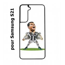 Coque noire pour Samsung Galaxy S21 Cristiano Ronaldo club foot Turin Football - Ronaldo super héros