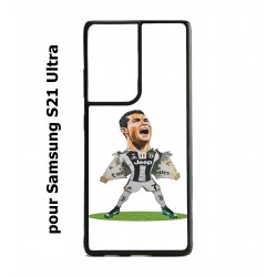 Coque noire pour Samsung Galaxy S21 Ultra Cristiano Ronaldo club foot Turin Football - Ronaldo super héros