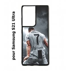 Coque noire pour Samsung Galaxy S21 Ultra Cristiano Ronaldo club foot Turin Football stade