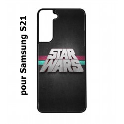 Coque noire pour Samsung Galaxy S21 logo Stars Wars fond gris - légende Star Wars
