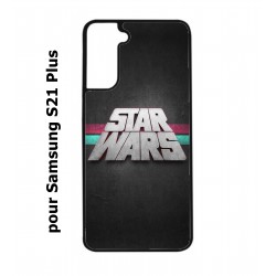 Coque noire pour Samsung Galaxy S21 Plus logo Stars Wars fond gris - légende Star Wars