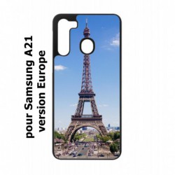 Coque noire pour Samsung Galaxy A21 Tour Eiffel Paris France