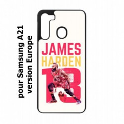 Coque noire pour Samsung Galaxy A21 star Basket James Harden 13 Rockets de Houston
