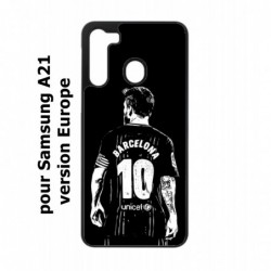 Coque noire pour Samsung Galaxy A21 Lionel Messi FC Barcelone Foot