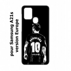 Coque noire pour Samsung Galaxy A21s Lionel Messi FC Barcelone Foot