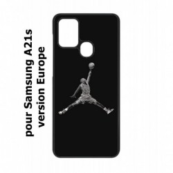 Coque noire pour Samsung Galaxy A21s Michael Jordan 23 shoot Chicago Bulls Basket