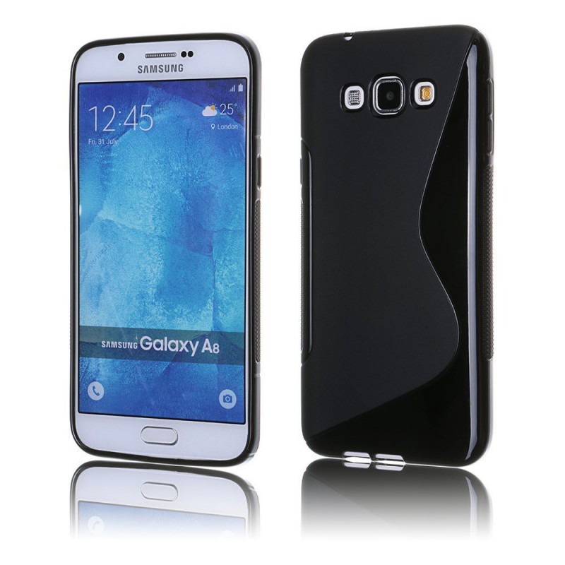 coque S-Line noire pour smartphone Samsung Galaxy A8
