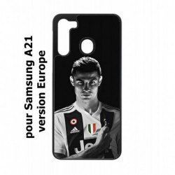 Coque noire pour Samsung Galaxy A21 Cristiano Ronaldo Club Foot Turin