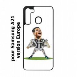 Coque noire pour Samsung Galaxy A21 Cristiano Ronaldo club foot Turin Football - Ronaldo super héros