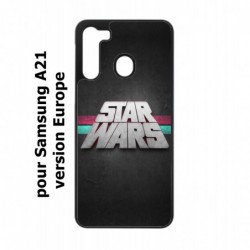 Coque noire pour Samsung Galaxy A21 logo Stars Wars fond gris - légende Star Wars