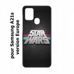 Coque noire pour Samsung Galaxy A21s logo Stars Wars fond gris - légende Star Wars