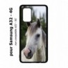 Coque noire pour Samsung Galaxy A32 - 4G Coque cheval blanc - tête de cheval