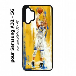 Coque noire pour Samsung Galaxy A32 - 5G Stephen Curry Golden State Warriors Shoot Basket