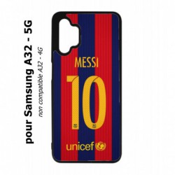 Coque noire pour Samsung Galaxy A32 - 5G maillot 10 Lionel Messi FC Barcelone Foot