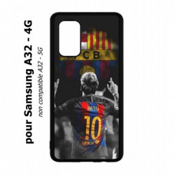 Coque noire pour Samsung Galaxy A32 - 4G Lionel Messi 10 FC Barcelone Foot