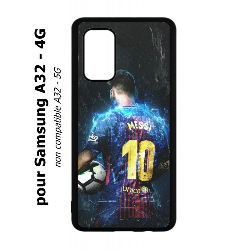 Coque noire pour Samsung Galaxy A32 - 4G Lionel Messi FC Barcelone Foot