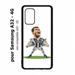 Coque noire pour Samsung Galaxy A32 - 4G Cristiano Ronaldo club foot Turin Football - Ronaldo super héros