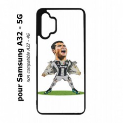 Coque noire pour Samsung Galaxy A32 - 5G Cristiano Ronaldo club foot Turin Football - Ronaldo super héros