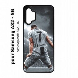 Coque noire pour Samsung Galaxy A32 - 5G Cristiano Ronaldo club foot Turin Football stade