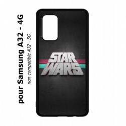 Coque noire pour Samsung Galaxy A32 - 4G logo Stars Wars fond gris - légende Star Wars