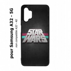 Coque noire pour Samsung Galaxy A32 - 5G logo Stars Wars fond gris - légende Star Wars