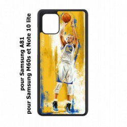 Coque noire pour Samsung Galaxy Note 10 lite Stephen Curry Golden State Warriors Shoot Basket