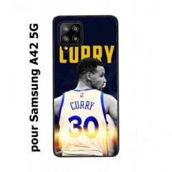 Coque noire pour Samsung Galaxy A42 5G Stephen Curry Golden State Warriors Basket 30
