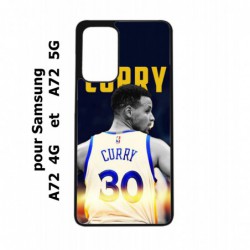 Coque noire pour Samsung Galaxy A72 Stephen Curry Golden State Warriors Basket 30